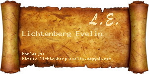 Lichtenberg Evelin névjegykártya
